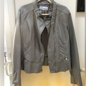 Gray faux leather  XL jacket approx 21” long.